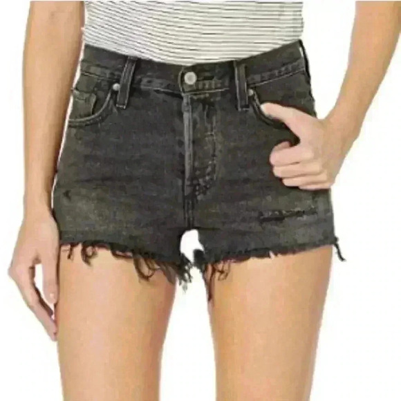 Levi 501 shorts black acid wash size 27 - Picture 2 of 6